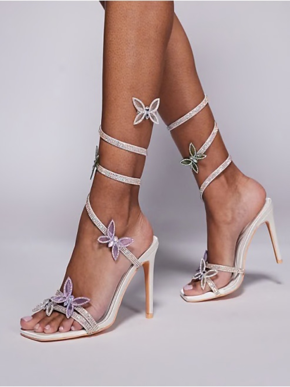 Azalea Wang Butterfly Ankle-Strap Stiletto Heels